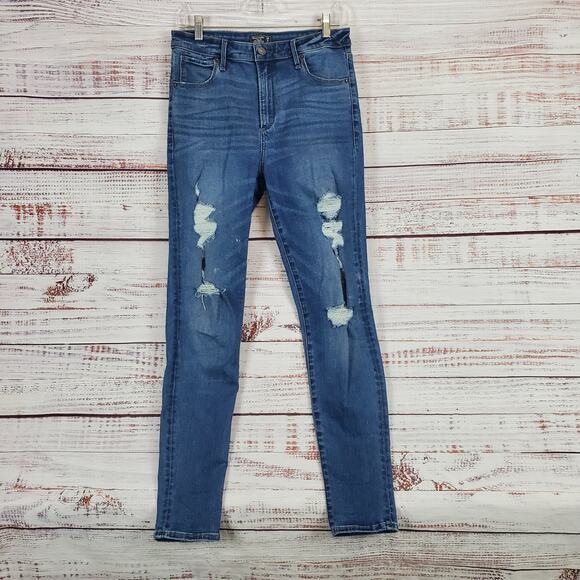 Abercrombie & Fitch Simone High Rise Super Skinny Jeans Distressed Cabincore 8 - Picture 2 of 13